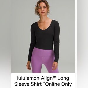 lululemon align Black Long Sleeve Scoop-Neck Top